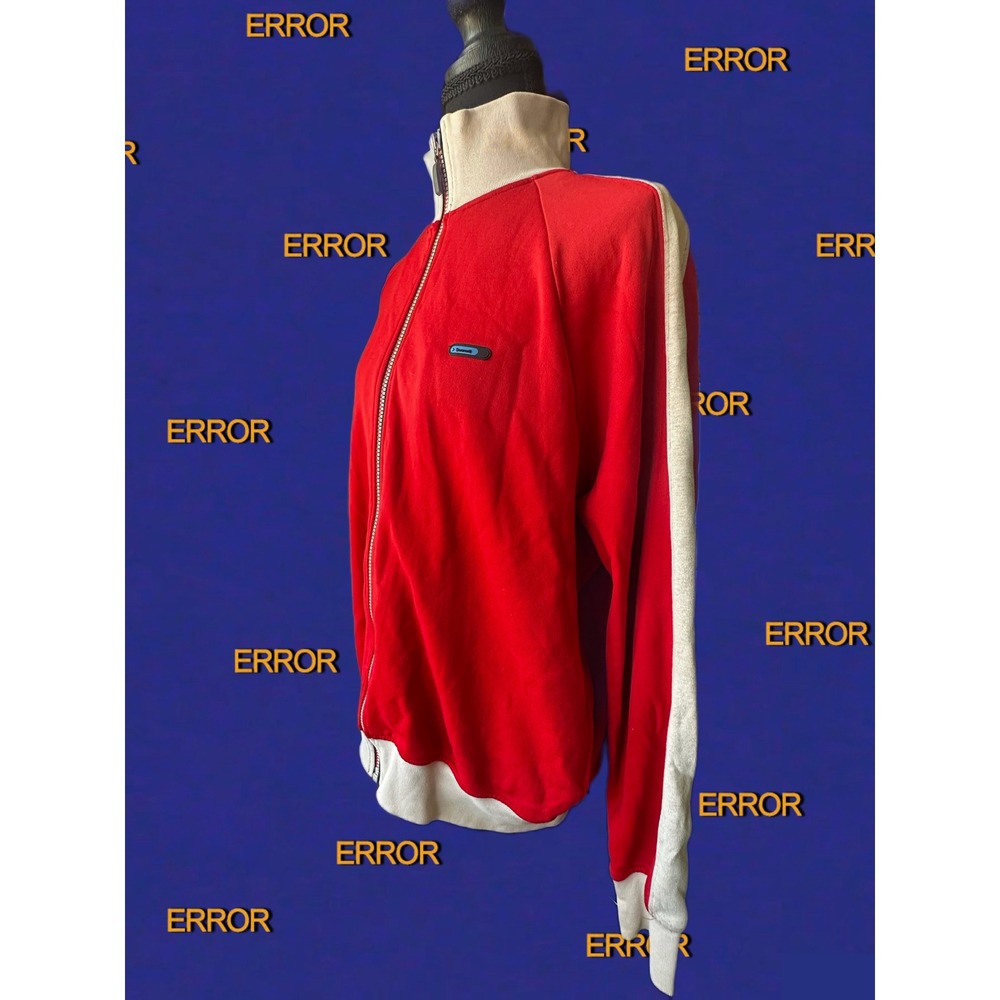 Sonneti Vintage Red Cream Track Jacket Full Zip SS 2002 Marino M5004 Mens Medium